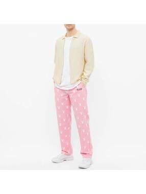 Pleasures x Playboy Pink All Over Print Beach Pants Lounge Trousers Small
